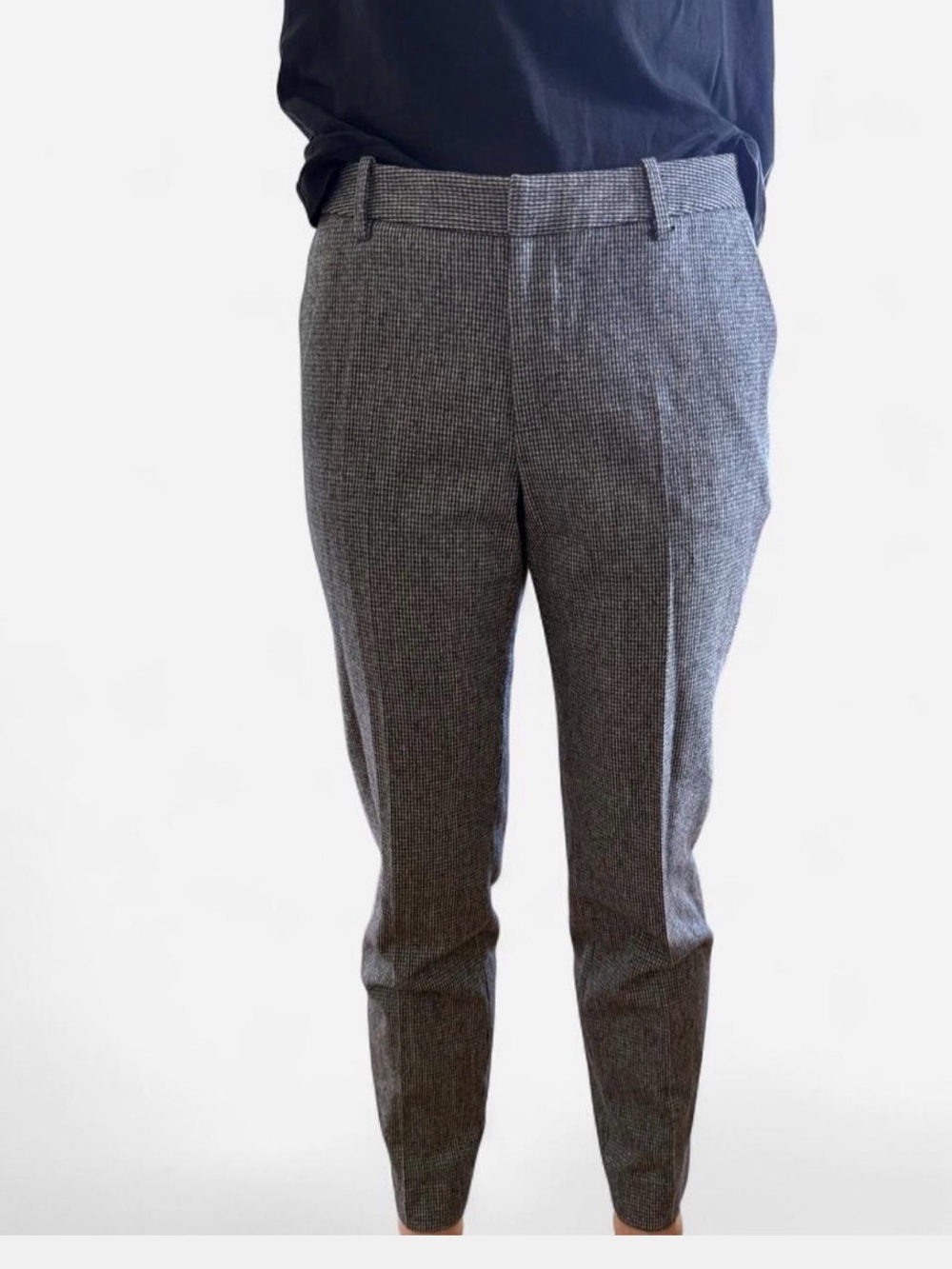 Vitale Barberis Canonico Gray Houndstooth Wool Pants